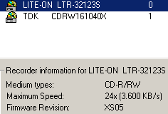 LiteOn LTR-32123S lowers recording speed down to 24x